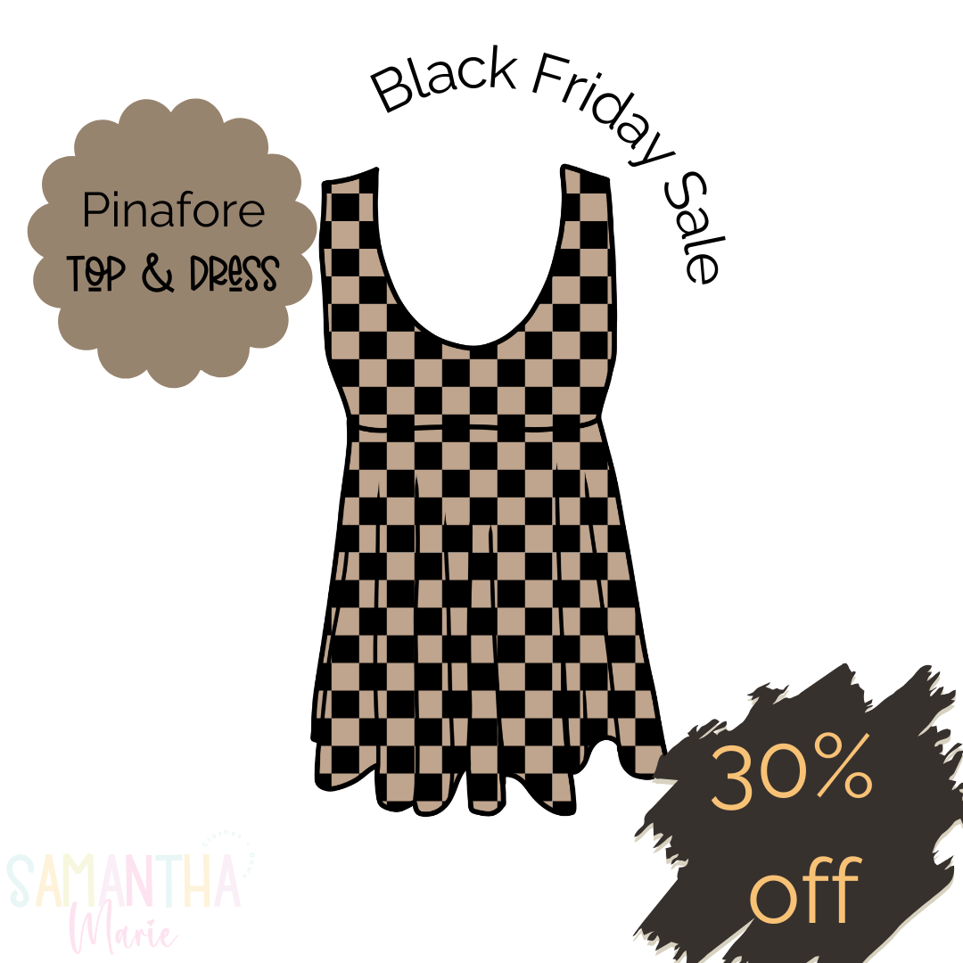 Black & Brown Checkered Pinafore Top/Dress