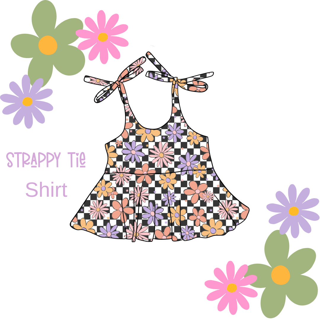 Checkered Daisies Strappy Tank