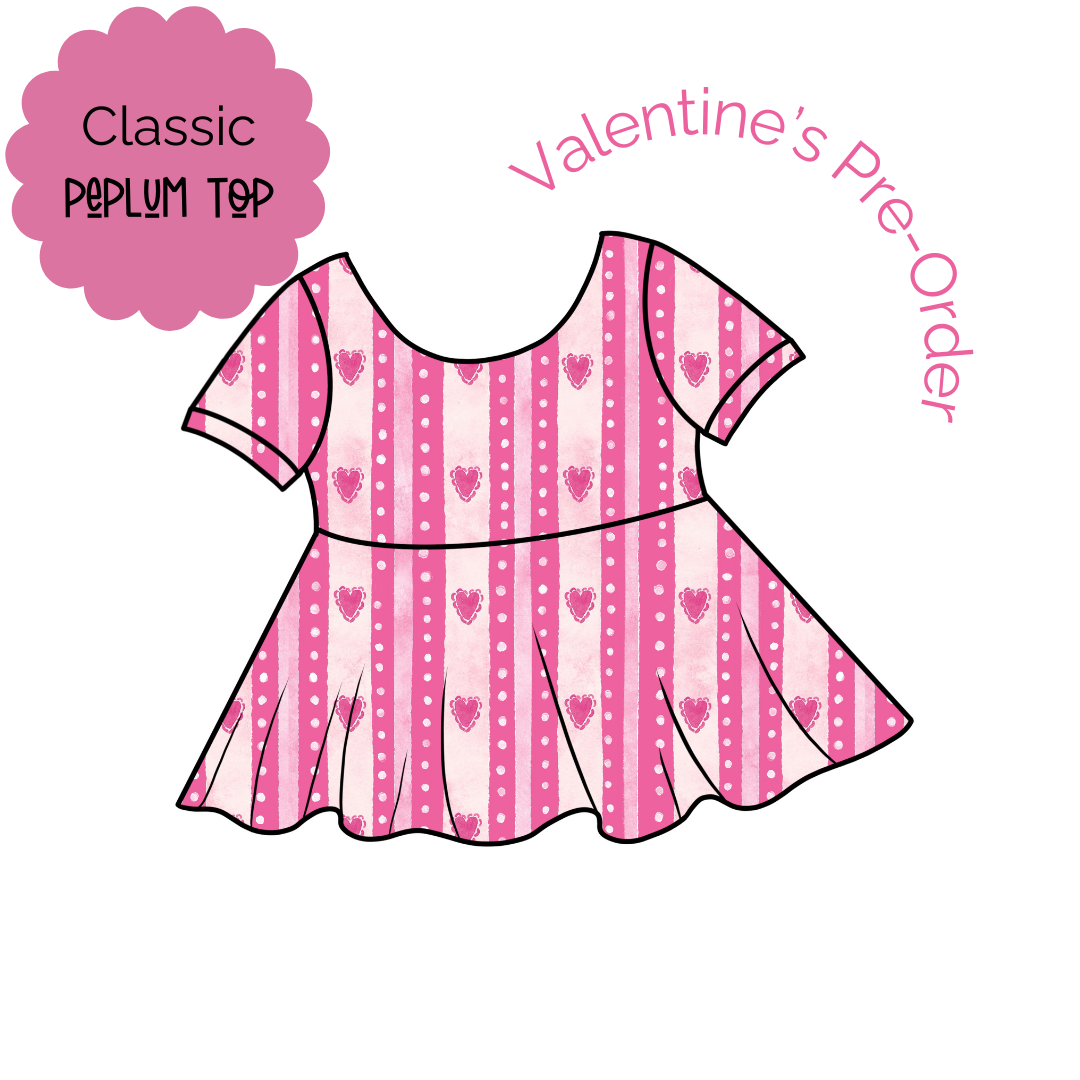 Heart Stripes Peplum PRE-ORDER