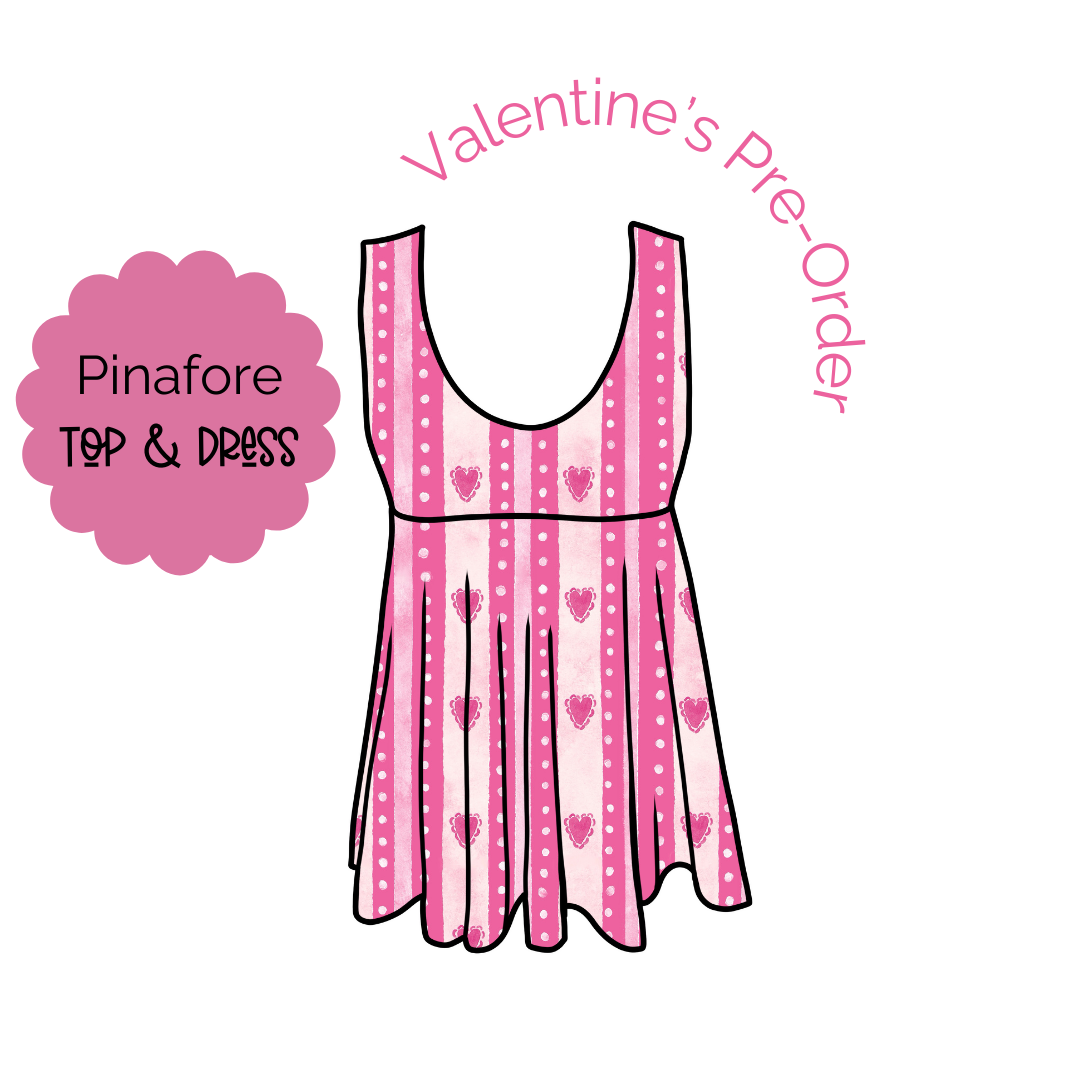 Heart Stripes Pinafore Top/Dress PRE-ORDER