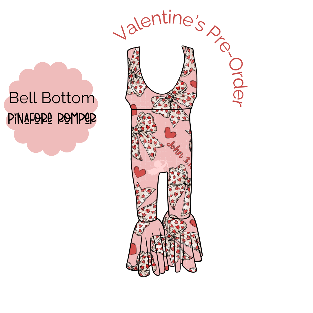 John 3:16 Bell Bottom Pinafore Romper PRE-ORDER