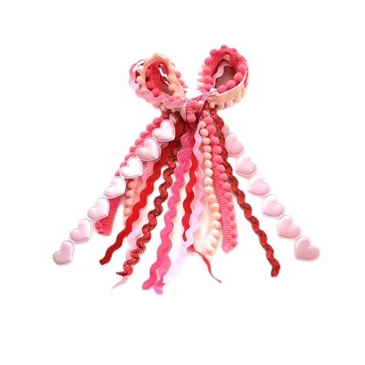 Hearts Messy Ribbon Bow