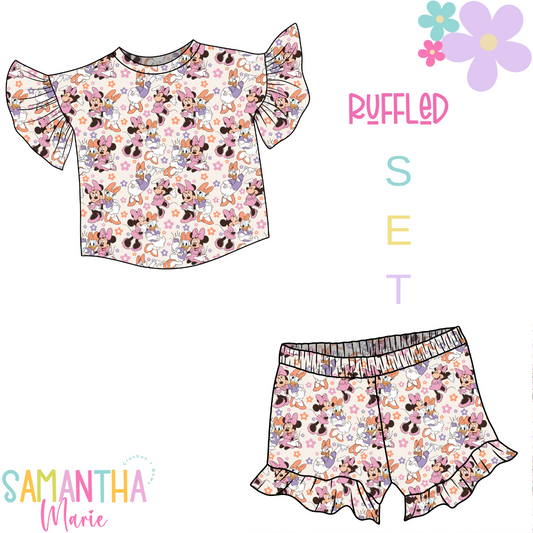 Mouse & Duck Ruffled Set