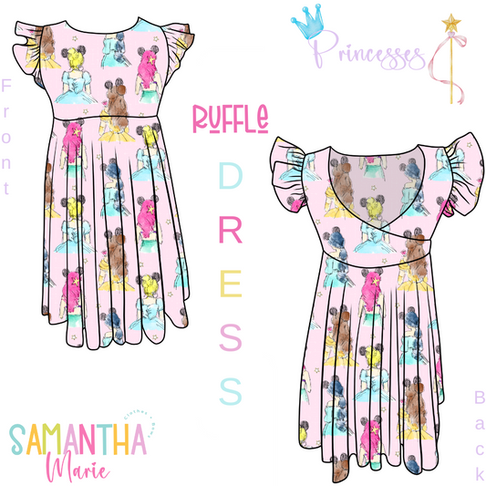 Princess Ruffle Sleeve Dress