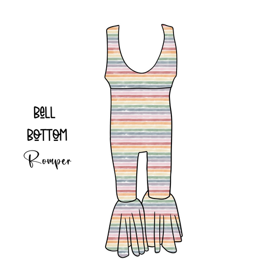 Lucky Rainbow Bell Bottom Romper