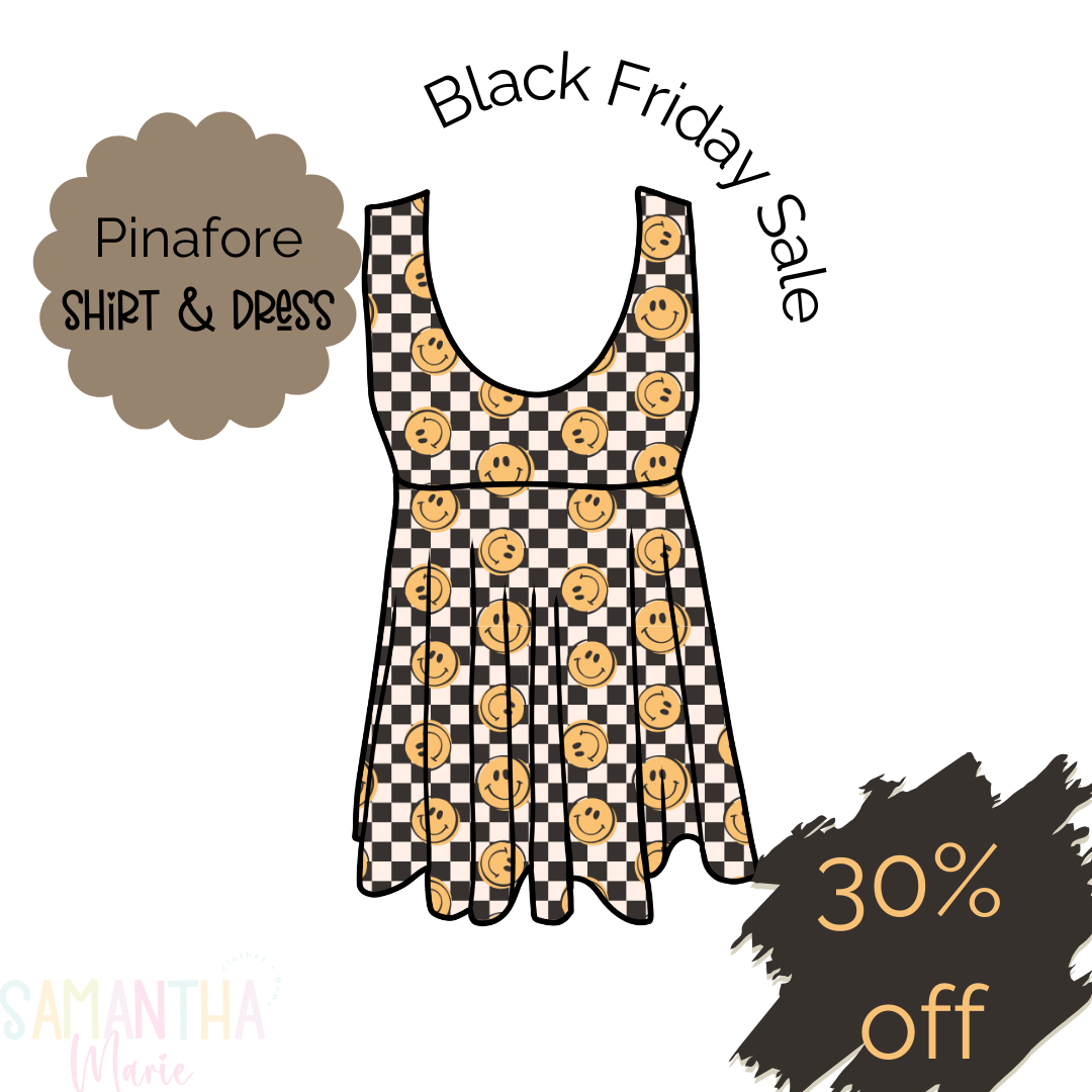 Checkered Smiley Pinafore Top/Dress