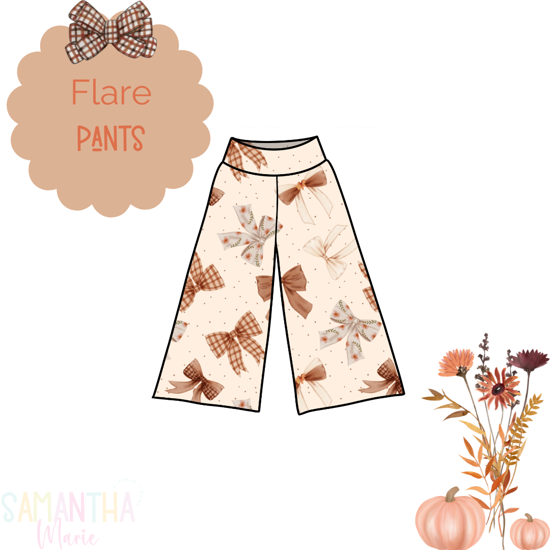 Neutral Bows Wide Leg Pants