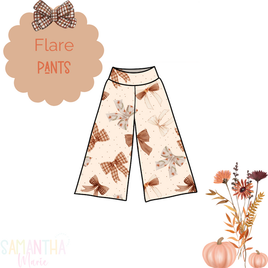 Neutral Bows Wide Leg Pants