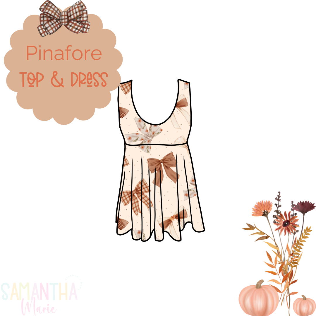 Neutral Bows Pinafore Top/Dress