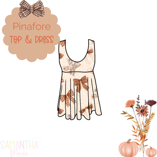Neutral Bows Pinafore Top/Dress