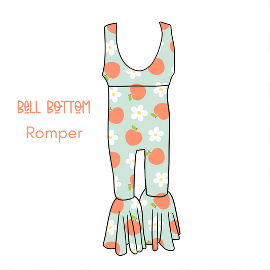 Peachy Paradise Bell Bottom Romper
